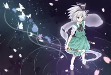 water video games touhou dress flowers blue eyes leaves katana tie skirts weapons shoes ghosts konpa Art HD Wallpaper
